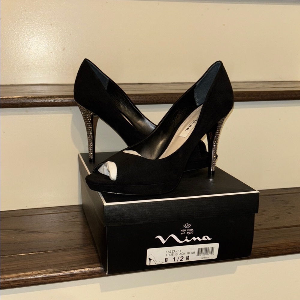 Nina Black Classic Stiletto Heels